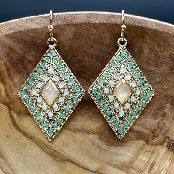 Gold Diamond Dot Earrings - Picture 6 of 6